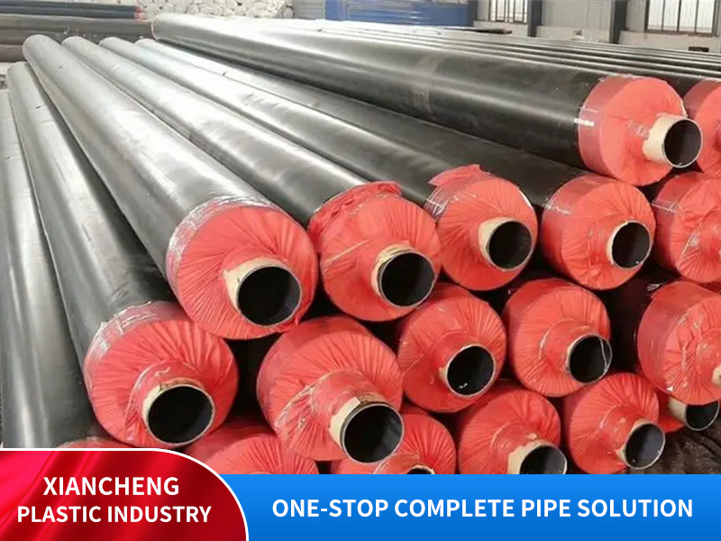 Outer iron sheet polyurethane insulated steel pipe