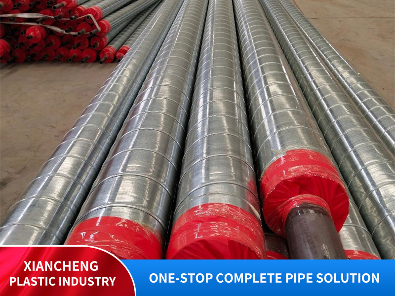 Outer iron sheet polyurethane insulated steel pipe